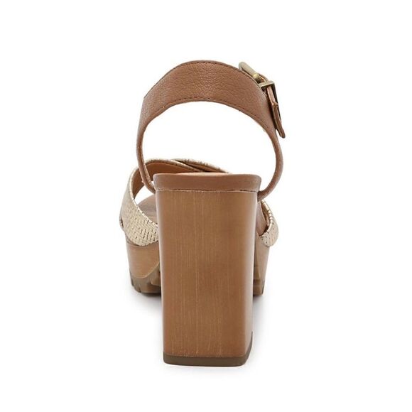 CROWN VINTAGE JULA PLATFORM SANDAL in Gold Cognac - Picture 7 of 9